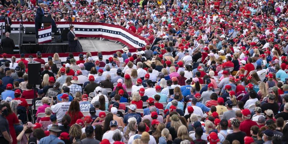 Realizan mitin sin miedo a Trump… ni al virus